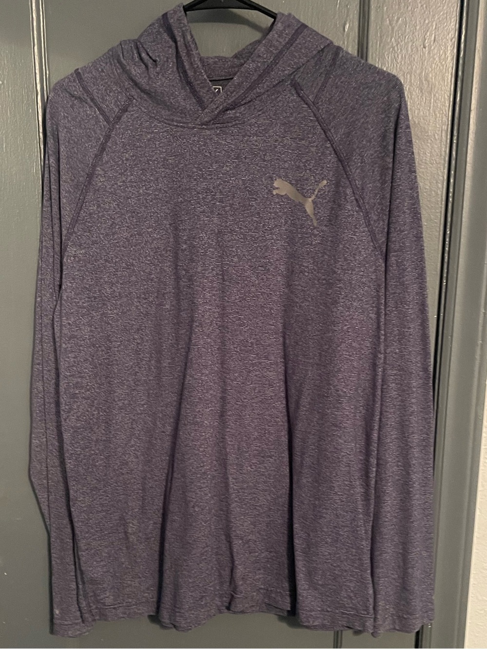 Puma Heathered Navy Purple Pullover Hoodie